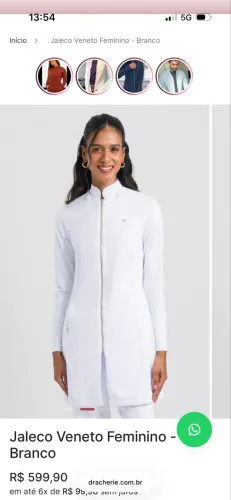 Jaleco branco tamanho P - Dra. Cherie