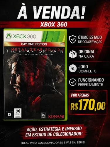 Jogo the phantom pain Xbox 360 Original Com 2discos Aceitamos Proposta 