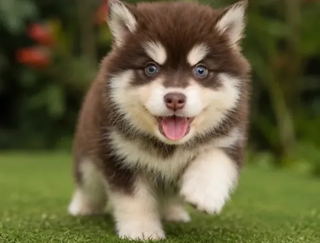 Pomsky Macho de Olhos Azuis - Encante-se! 