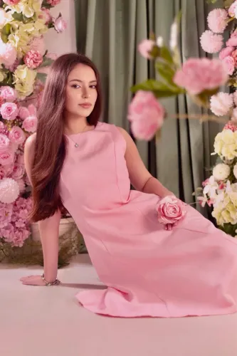 vestido rosa elegante tamanho p