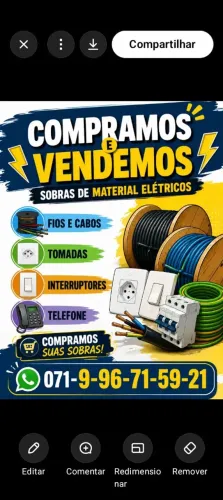 Compra e venda de sobras de material elétrico