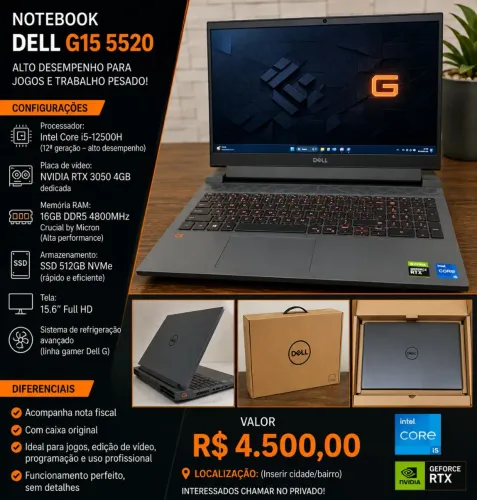 Notebook Dell G15 5520