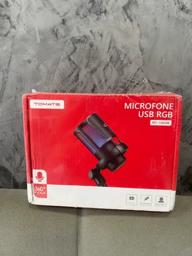 Microfone condensador USB RGB Tomate MT-1060R.