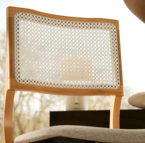 CADEIRA  MODERNA MADEIRA MACIÇA ESTOFADO LINHO GRANADA