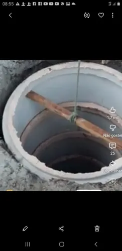 Cava se poço normal e fossa 
