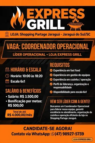 COORDENADOR OPERACIONAL JARAGUÁ 
