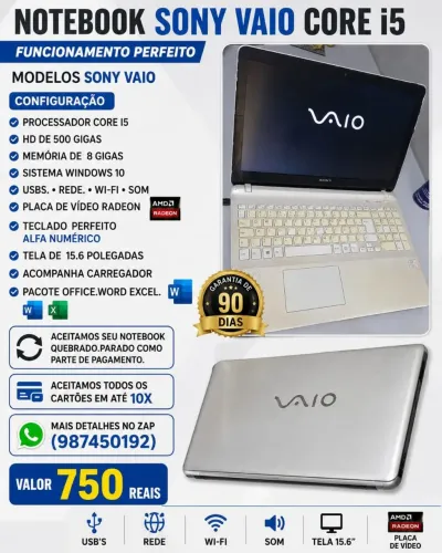 Notebook Sony vaio i5