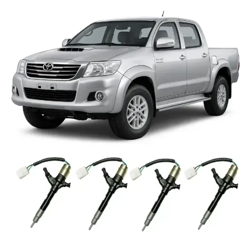 Kit 4 Bicos Injetores ORIGINAL TOYOTA Hilux 3.0 23670-30270 - Super Novo