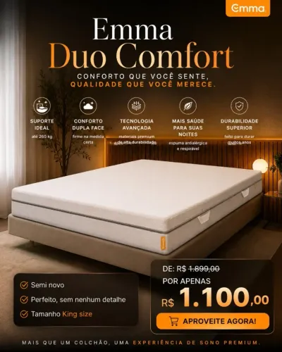 Colchão Emma Duo Confort - semi novo