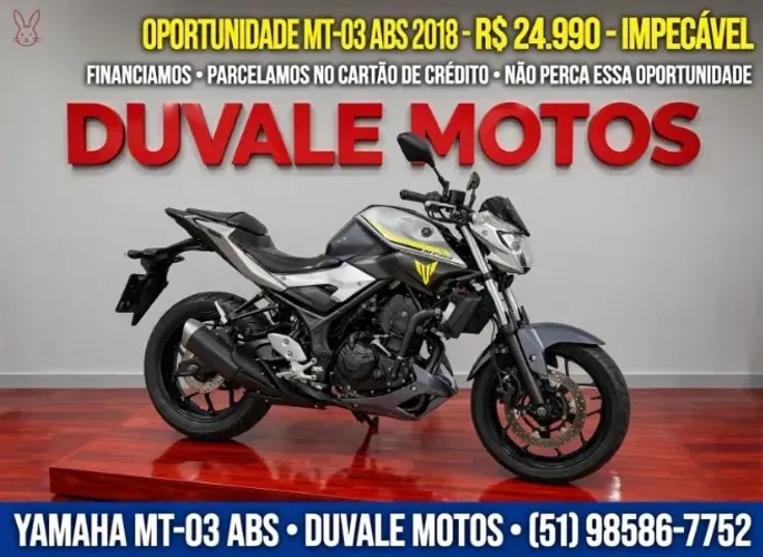 Yamaha MT 03 Abs! Ano 2018! Muito Top! Vale a visita! Financiamos e Aceitamos Trocas!