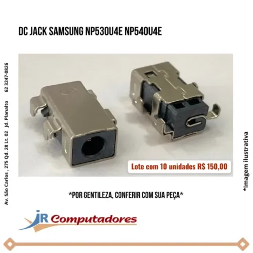 Conector DC JACK SAMSUNG NP530U4E NP540U4E  - Lote com 10 unidades
