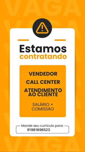Vaga pra vendedor interno