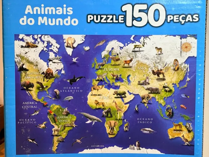 Quebra-cabeça animais pelo mundo - 150 peças - Grow