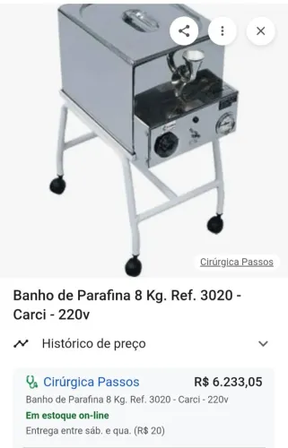 Banho de parafina 8kg. Ref. -3020 Carci