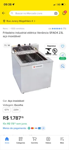 Fritadeira industrial eletrica venancio 23l