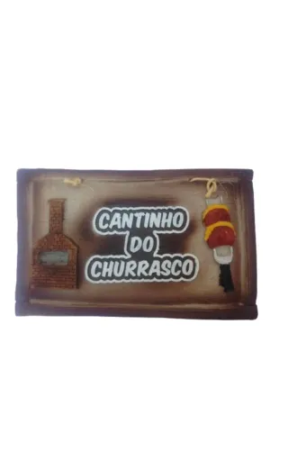 Placa Cantinho Do Churrasco Em Resina / 2 Unidades Cantinho do churrasco