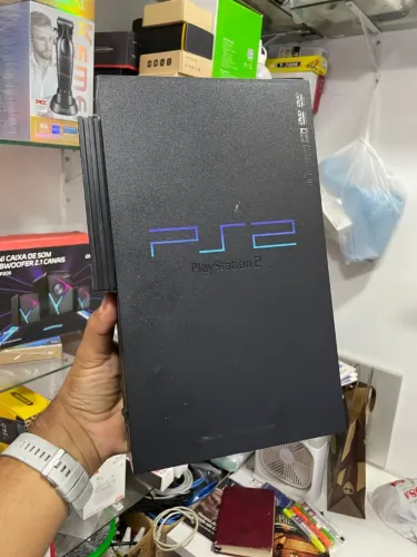 Console PlayStation 2 PS2 Fat + Adaptador HDD Network Adaptador Novo + Controle Remoto