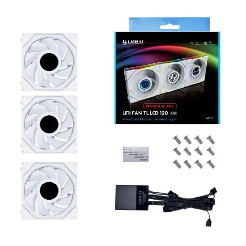 KIT 3 FANS LIAN LI UNI FAN TL WIRELESS LCD 120MM