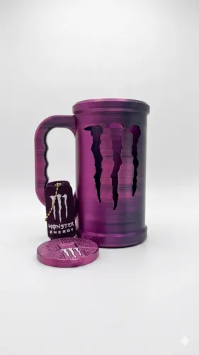 Kit Caneca Temática Monster  + Abridor de Lata + Tampa