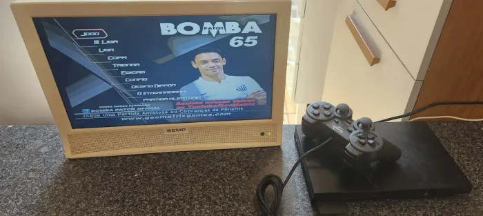 Playstation 2 Slim Dsbloqeado PS2 C/ CONTROLE E FONTE