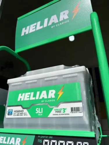 Bateria Heliar 60Ah Nova Lacrada + Instalação Grátis