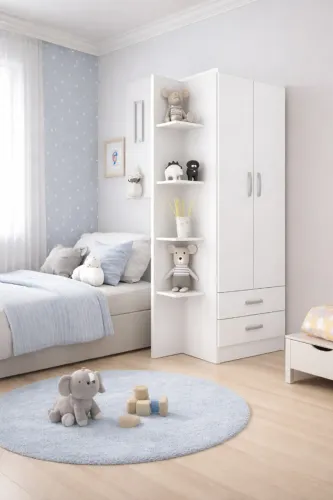 GUARDA ROUPA ATALAIA 83 cm C/ 2 PORTAS E 2 GAVETAS E 4 PRATELEIRA-EVIDÊNCIA MÓVEIS