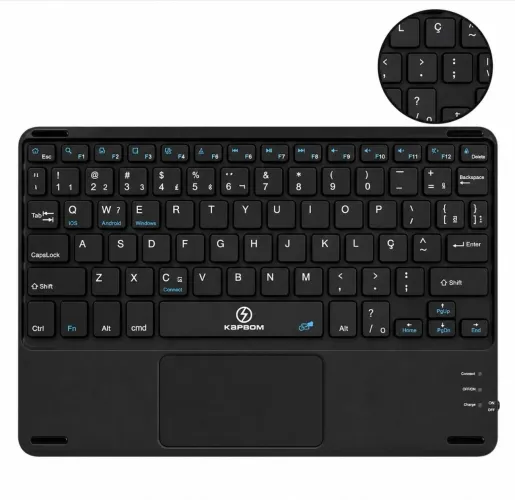 Teclado Bluetooth para Tablet/ Smart Tv/Tv Box Celular Com Touchpad Android / IOS Sem Fio
