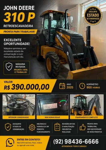 Retroescavadeira John Deere 310P 2025