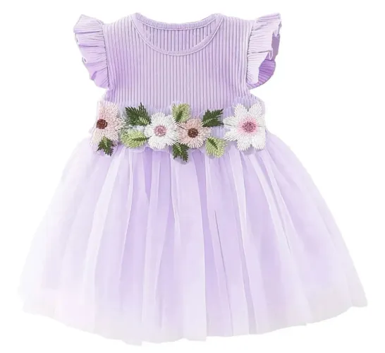 Vestido tule infantil lilás 
