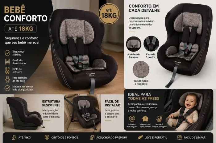 Cadeirinha/bebê conforto de 9 a 18kg