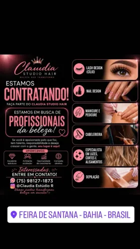 Vagas pra profissionais da beleza