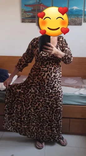 Vestido longo animal print usado 1 vez
