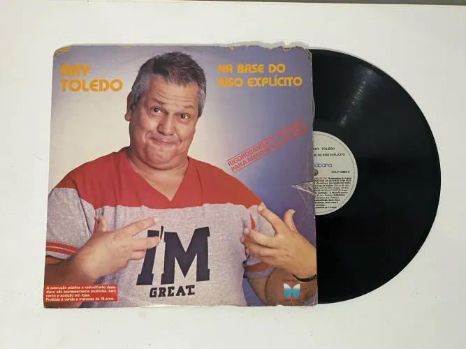 Disco de Vinil LP Ary Toledo Na base do riso explícito 1985 Assinado