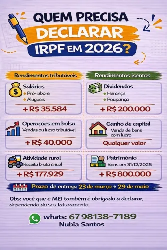 IMPOSTO DE RENDA 2026 