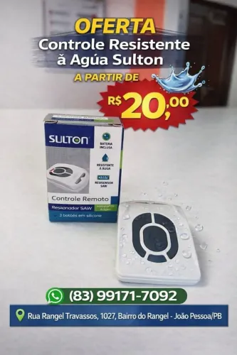 Controle Para Motor de Portão de garagem Sulton 3 Botões Branco com Codificação Inclusa