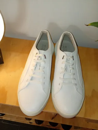 Tênis Ricardo Almeida Couro Branco Flat Legítimo - Estado de Novo