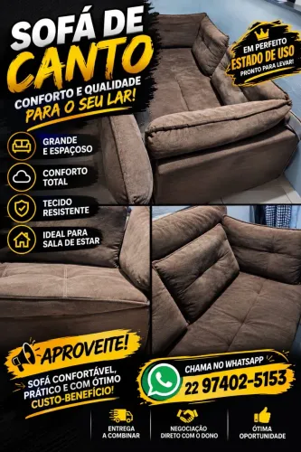 Vendo sofá 3 lugares - motivo : comprei um novo.