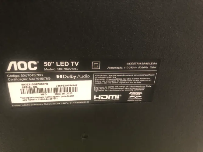 Tv AOC tela quebrada