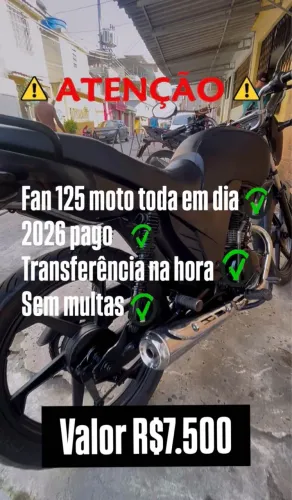 Fan 125 toda em dia transferência na hora pelo digital valor 7.500