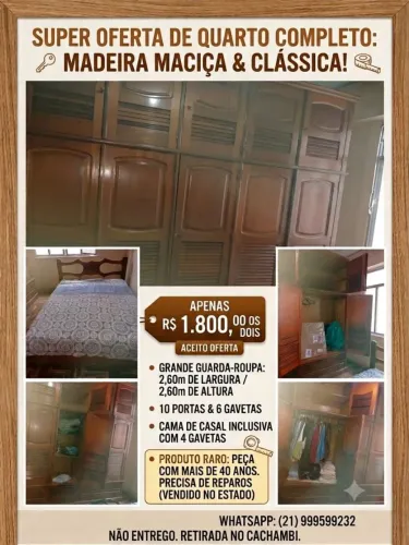 Guarda roupa duplex e cama de casal