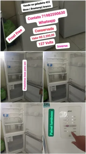 Geladeira Frost Free Brastemp Inverse 422 litros 127 volta cor Branco