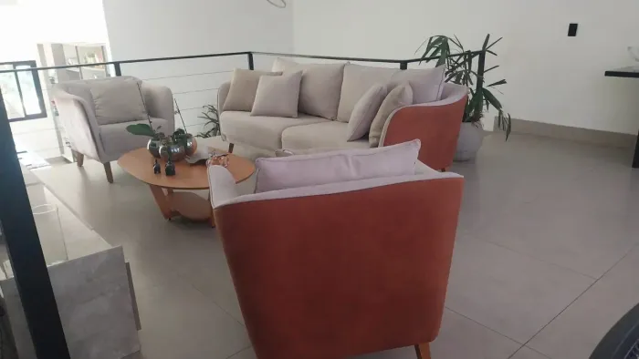 Sofá linving linho modular 3 lugares e 2 poltronas novinho