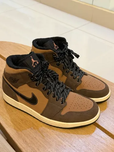 Tênis Nike Air Jordan 1 Mid SE Dark Chocolate Original Tam. 40