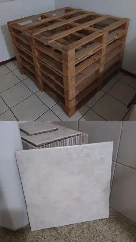 Doação de 6 pallets e 26 lajotas!