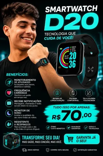 Seu Novo Relógio Inteligente: Moderno, Potente e Perfeito Para o Dia a Dia!