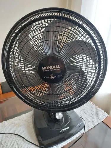 Ventilador de Mesa Mondial Super Power 40cm VSP40 B 6<br>Pás 3 Velocidades Preto