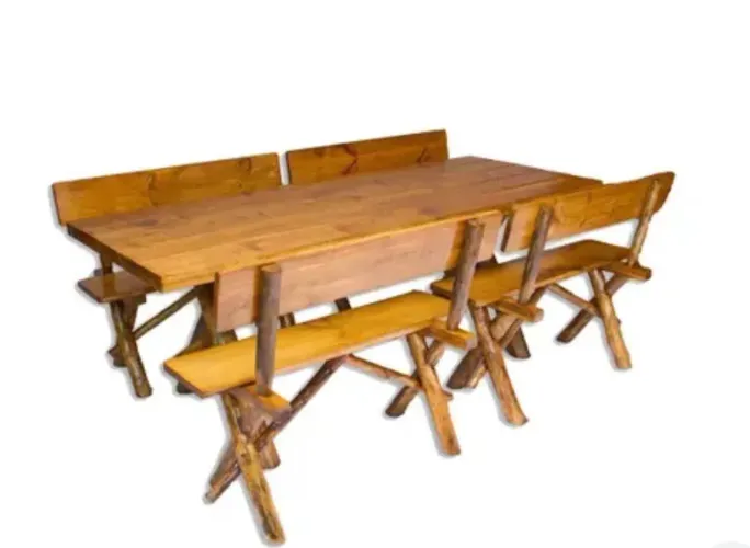 Mesa campeira com 4 bancos nova