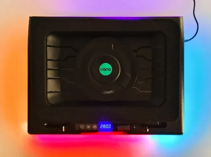 Base de resfriamento notebook Llano V12 RGB Turbofan preta