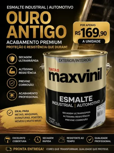 Esmalte Industrial Maxvinil no cor Ouro Antigo