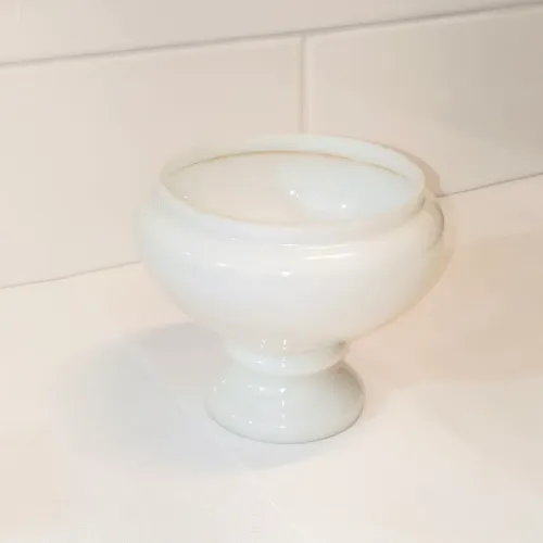 Cúpula Vidro Leitoso Antigo Plafon Luminária De Teto.